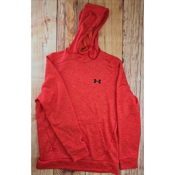 Under Armour Mens Red Sweatshirt Hoodie Medium Loose Fit - Picture 4 of 7
